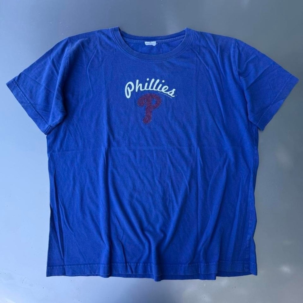 Blue vintage Phillies baseball tee baseball